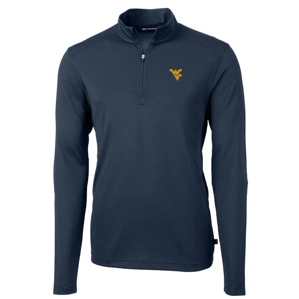 Wvu | West Virginia Cutter & Amp ; Buck Virtue Eco Pique Quarter Zip Alumni Hall