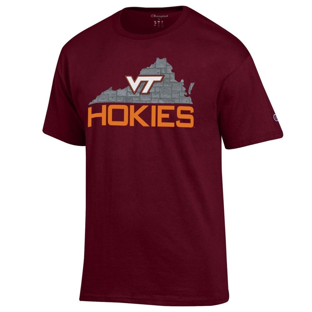 Hokies | Virginia Tech Champion Men's Wordmark State Tee Alumni Hall