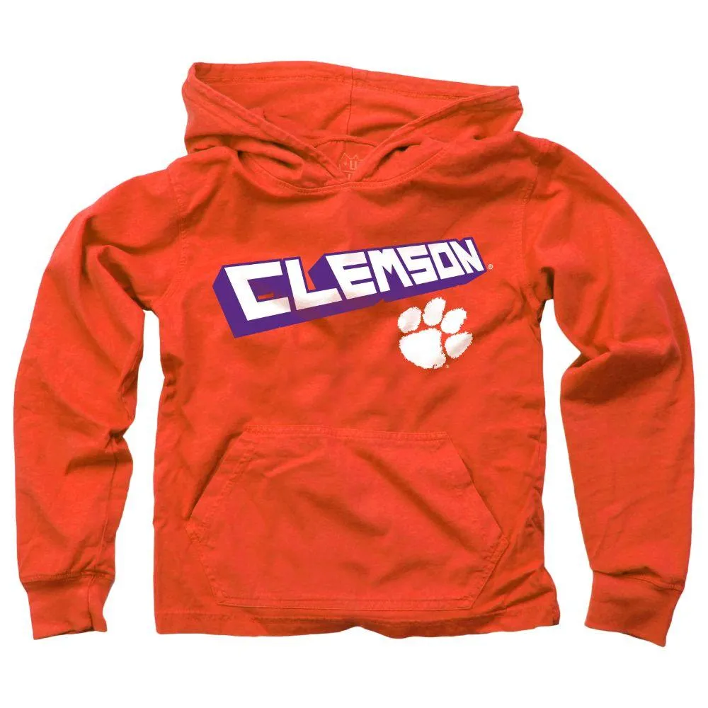 Clemson | Youth Angled Long Sleeve Hooded Tee Alumni Hall