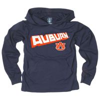 Aub | Auburn Kids Angled Long Sleeve Hooded Tee Alumni Hall