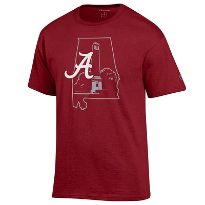 Alabama Champion Men's State Building Logo Tee