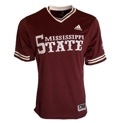 Bulldogs | Mississippi State Adidas V- Neck Baseball Jersey Alumni Hall