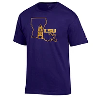 LSU Champion Men's State Building Logo Tee