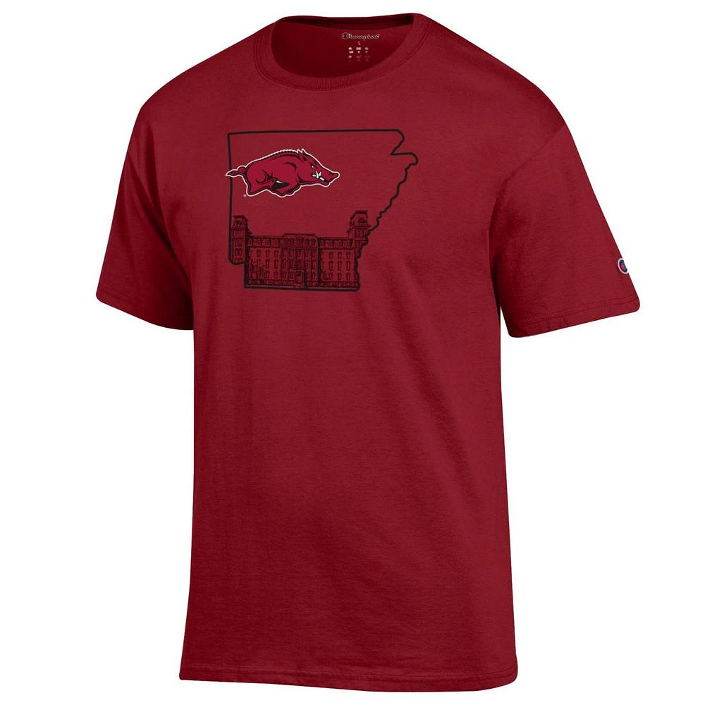 Arkansas Champion Men's State Building Logo Tee