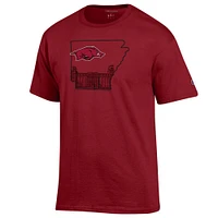 Arkansas Champion Men's State Building Logo Tee