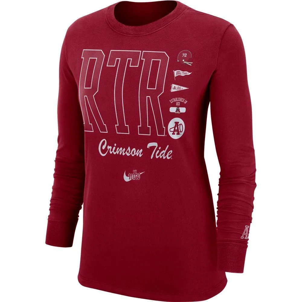 Bama | Alabama Nike Women's Icon Crew Long Sleeve Tee Alumni Hall