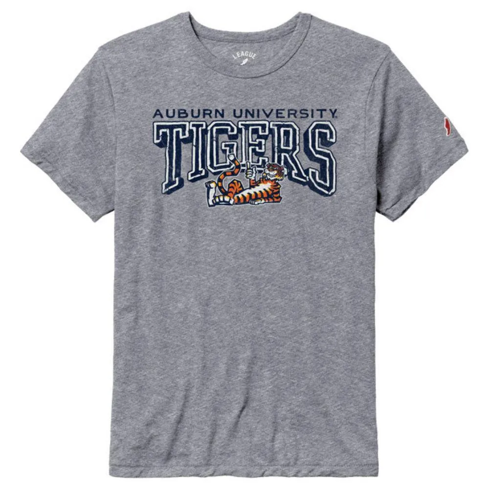 Aub | Auburn League Original Aubie With Tigers Outline Short Sleeve Tee Alumni Hall