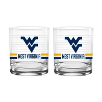 West Virginia 14 Oz Rings Rocks Glass
