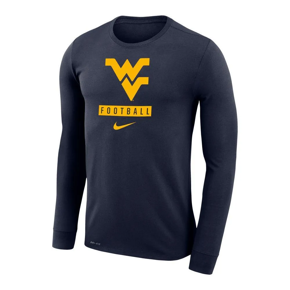 Wvu | West Virginia Nike Men's Dri- Fit Legend Football Long Sleeve Tee Alumni Hall