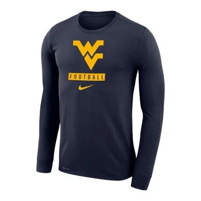 Wvu | West Virginia Nike Men's Dri- Fit Legend Football Long Sleeve Tee Alumni Hall