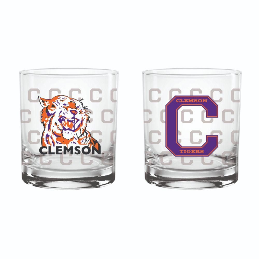  Clemson | Clemson Vault 14oz Repeat Rocks Glass | Alumni Hall