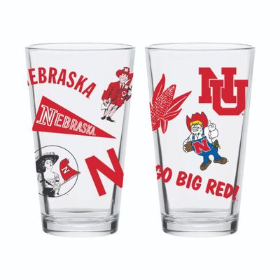  Huskers | Nebraska 16oz Vault Medley Pint Glass | Alumni Hall