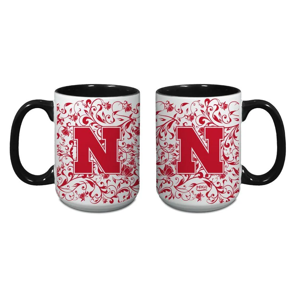  Huskers | Nebraska 15oz Floral Java Mug | Alumni Hall