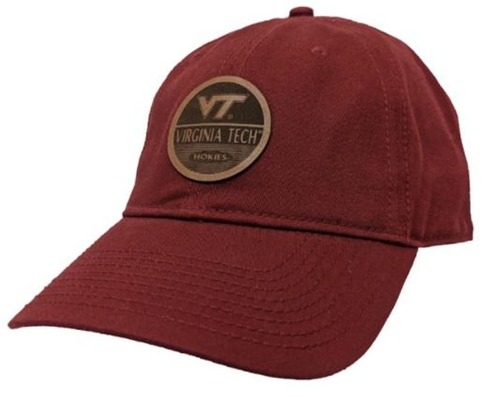  Vt | Virginia Tech Relaxed Twill Leather Etched Patch Hat | Alumni Hall