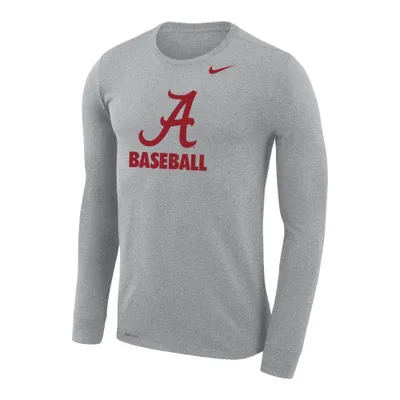 Bama | Alabama Nike Men's Dri- Fit Legend Baseball Long Sleeve Tee Alumni Hall