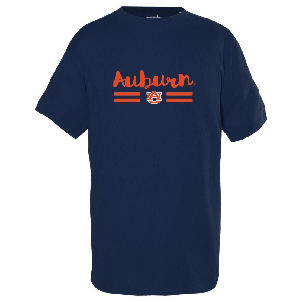 Aub | Auburn Garb Youth Script Logo Bar Tee Alumni Hall