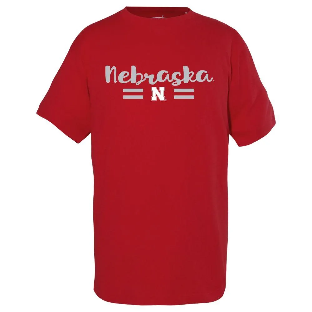 Huskers | Nebraska Garb Youth Script Logo Bar Tee Alumni Hall