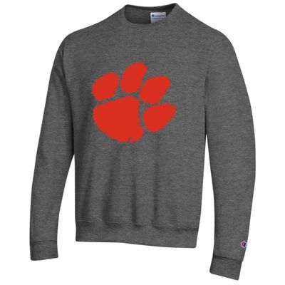 Clemson Champion Giant Distressed Paw Logo Crew