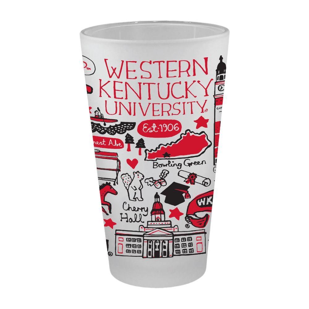  Wku | Western Kentucky Julia Gash 16oz Frosted Pint Glass | Alumni Hall