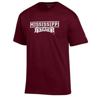 Mississippi State Champion Wordmark Banner Stack Tee