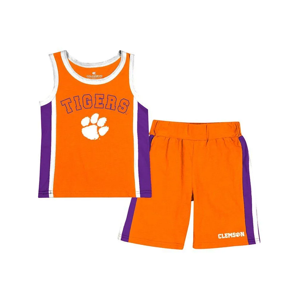 Clemson | Colosseum Toddler Do Right Jersey Tank And Short Set Alumni Hall