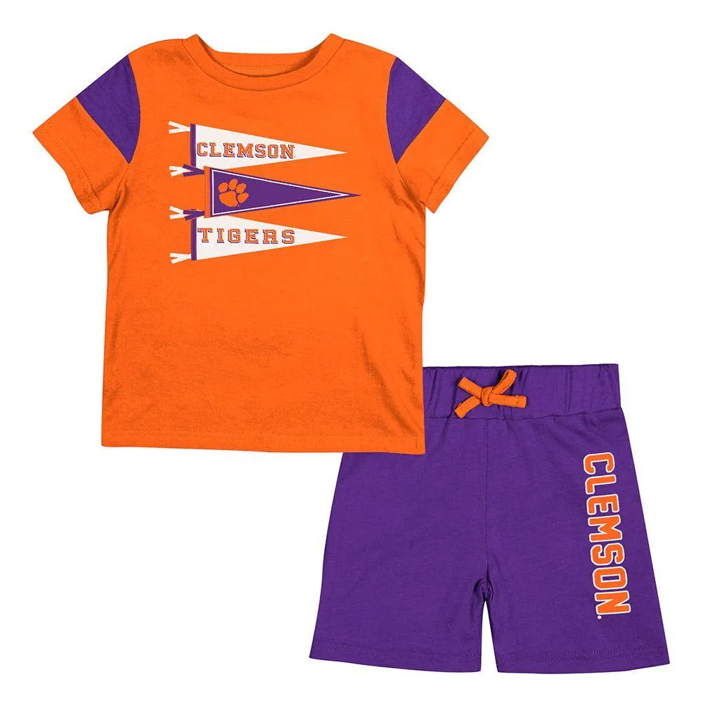 Clemson | Colosseum Infant Herman Tee And Short Set Alumni Hall