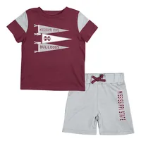 Bulldogs | Mississippi State Colosseum Infant Herman Tee And Short Set Alumni Hall