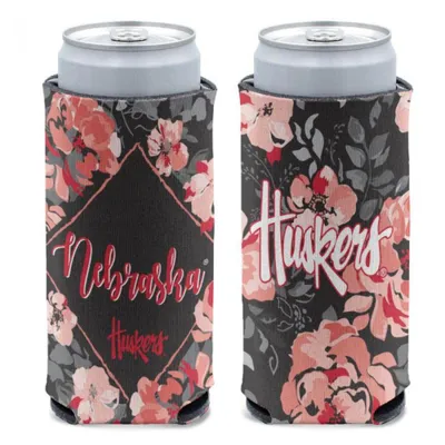  Huskers | Nebraska 12oz Floral Slim Can Cooler | Alumni Hall