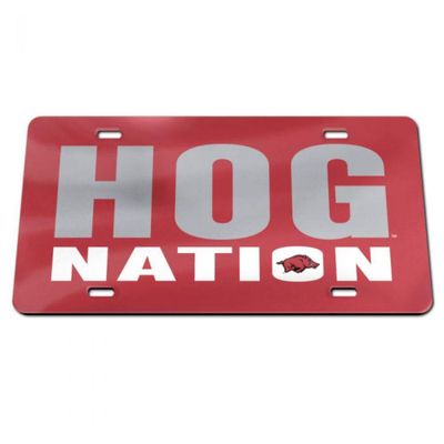  Razorbacks | Arkansas Glitter Hog Nation License Plate | Alumni Hall