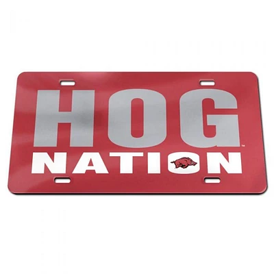 Arkansas Glitter Hog Nation License Plate