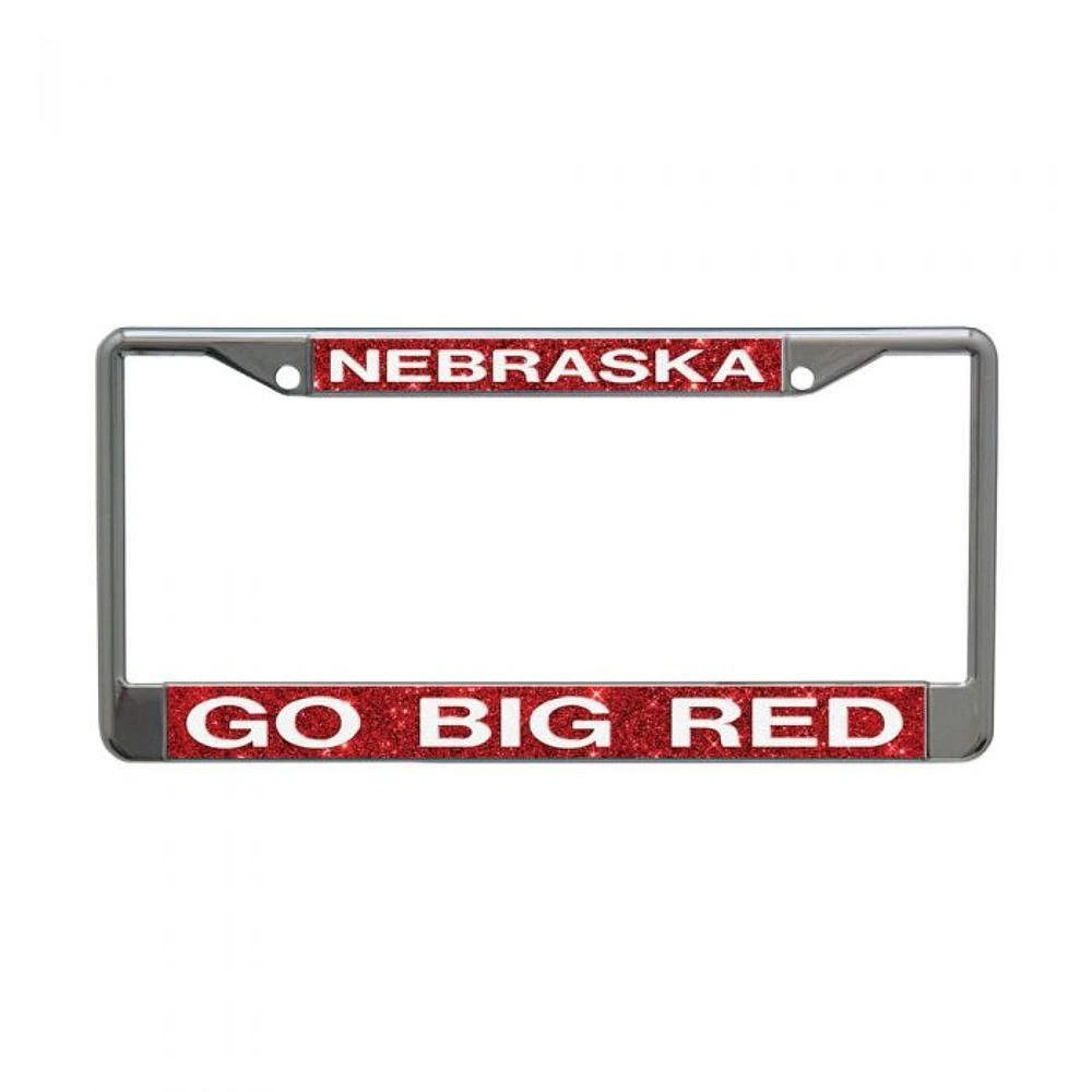 Nebraska Go Big Red Glitter License Frame