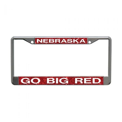 Nebraska Go Big Red Glitter License Frame