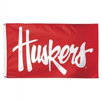 Nebraska Huskers Script House Flag