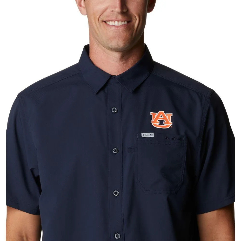 Lids Auburn Tigers Columbia Super Slack Tide Omni-Shade Button-Up Shirt -  Navy