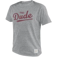 Mississippi State Retro Brand The Dude Script Streaky Tee