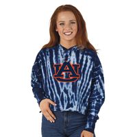 Aub | Auburn Zoozatz Women's Shibori Crop Hoodie Alumni Hall