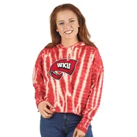 Wku | Western Kentucky Zoozatz Women's Shibori Crop Hoodie Alumni Hall