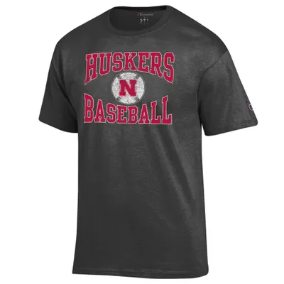 Huskers | Nebraska Champion Men's Distressed Baseball Arch Tee Alumni Hall
