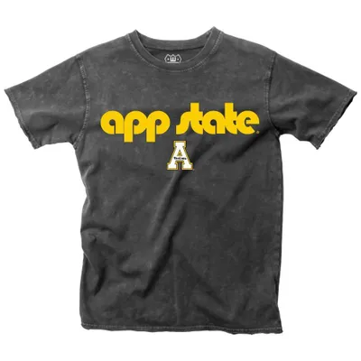 App | Appalachian State Youth Raw Edge Faded Short Sleeve Tee Alumni Hall