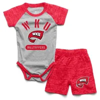 Wku | Western Kentucky Wes And Willy Infant Cloudy Yarn Onesie Short Set Alumni Hall