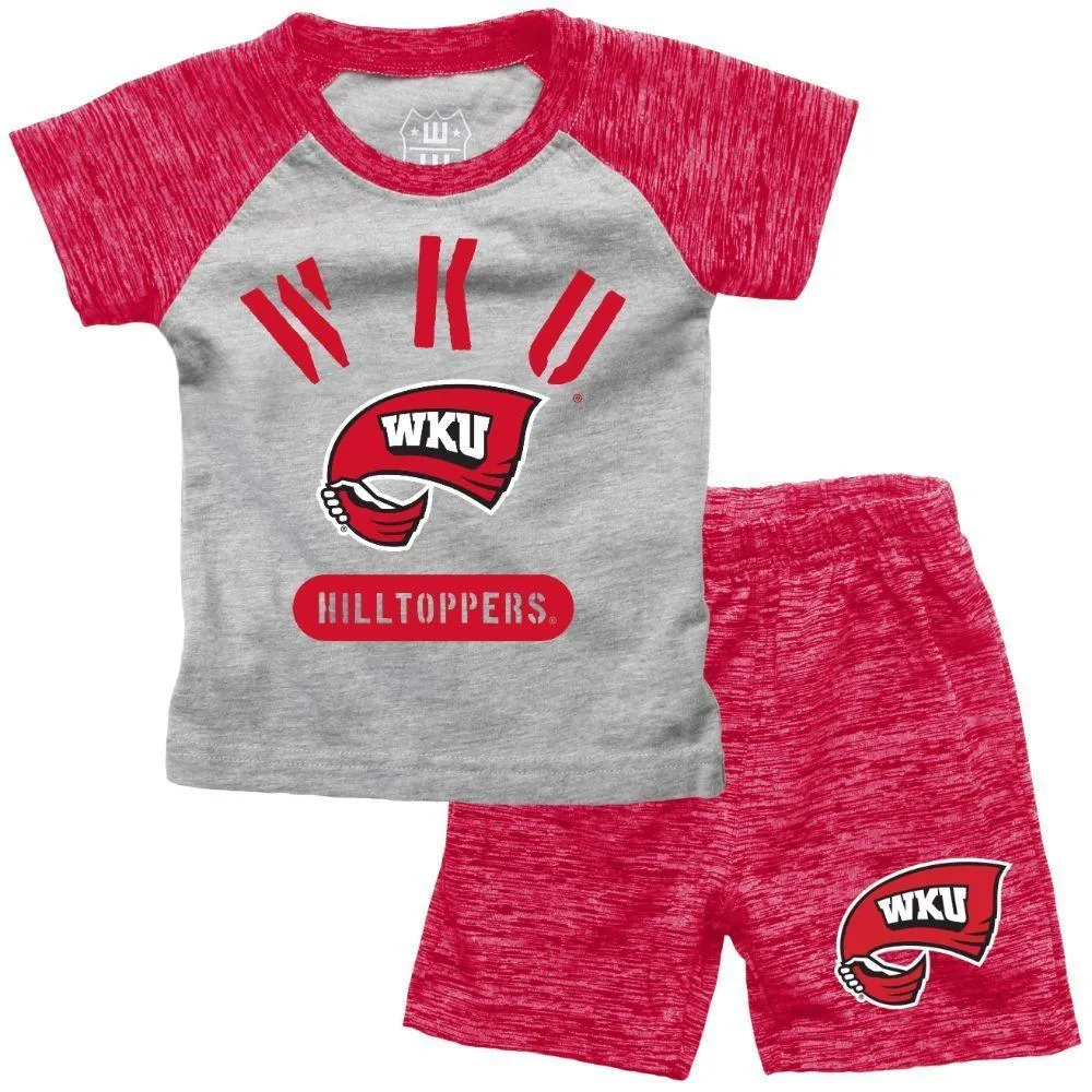 Wku | Western Kentucky Wes And Willy Toddler Cloudy Yarn Tee Short Set Alumni Hall