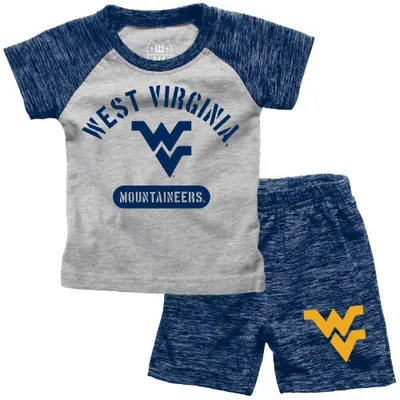 Wvu | West Virginia Wes And Willy Toddler Cloudy Yarn Tee Short Set Alumni Hall