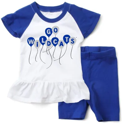 Cats | Kentucky Wes And Willy Toddler Ruffle Top With Balloons Short Set Alumni Hall