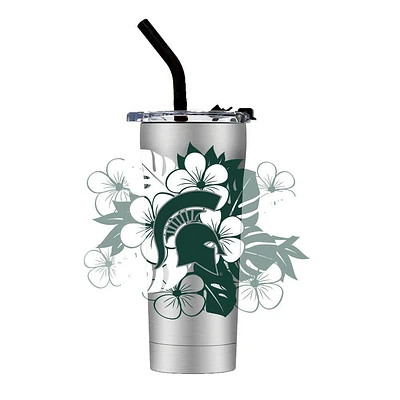 Michigan State Floral Straw Tumbler