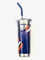  Aub | Auburn Stripe Straw Tumbler | Alumni Hall