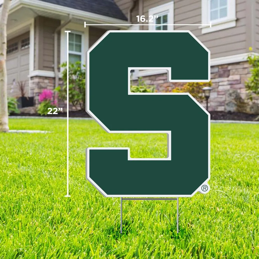  Spartans | Michigan State Block S Logo Lawn Sign | Alumni Hall