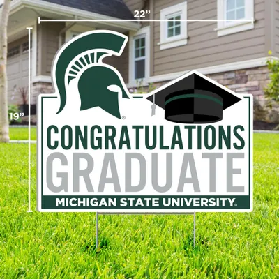  Spartans | Michigan State Congratulations Graduate Lawn Sign | Alumni Hall