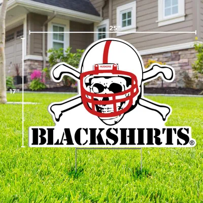  Huskers | Nebraska Blackshirts Logo Lawn Sign | Alumni Hall