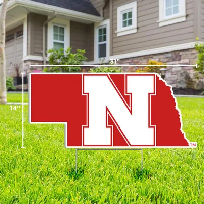  Huskers | Nebraska State Logo Lawn Sign | Alumni Hall