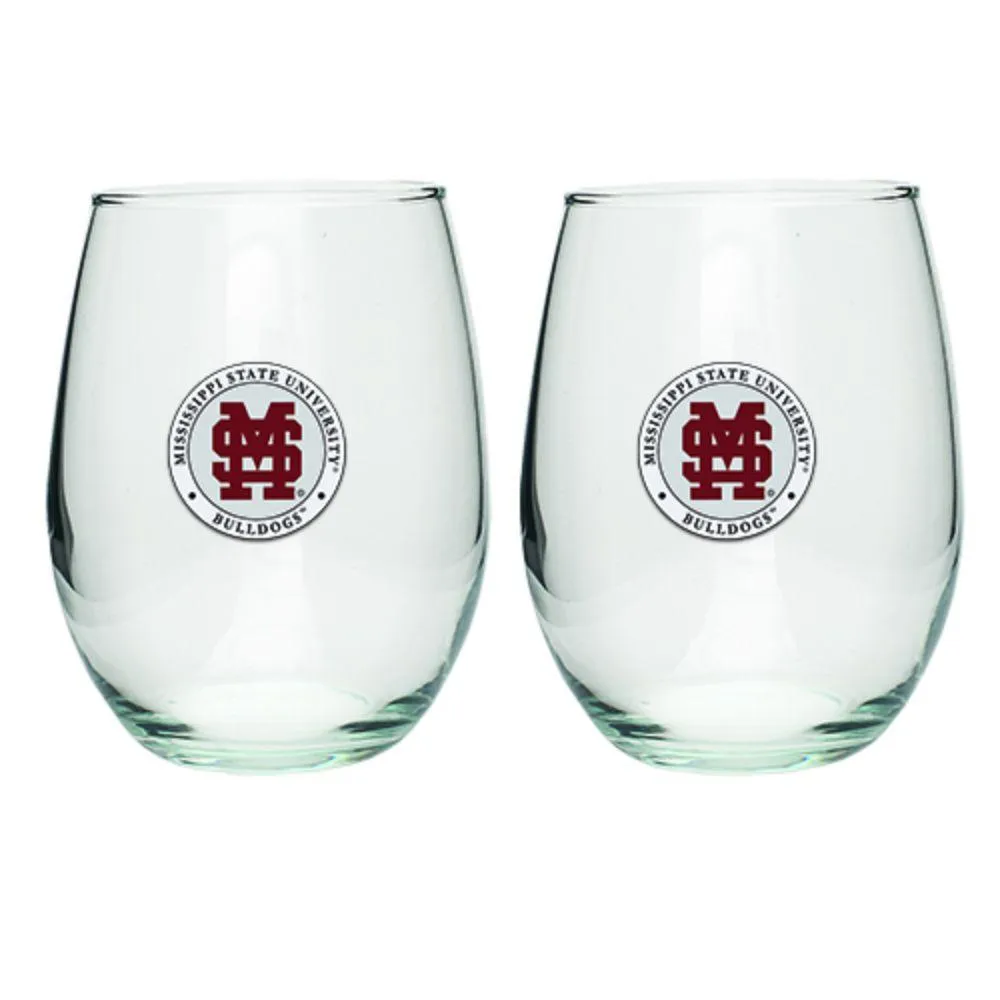  Bulldogs | Mississippi State Heritage Pewter 15oz Baseball Logo Stemless Glass | Alumni Hall